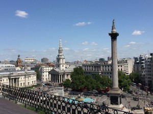 View over Trafalgar Square from Vista rooftop bar
