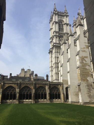 view of cloisters at Westminster Abbey